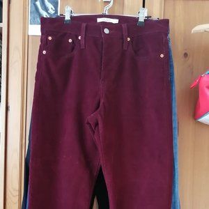 COPY - sz 30 LEVI'S Corduroy Wedge straight high rise JEANS